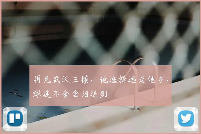 再见武汉三镇，他选择远走他乡，球迷不舍含泪送别